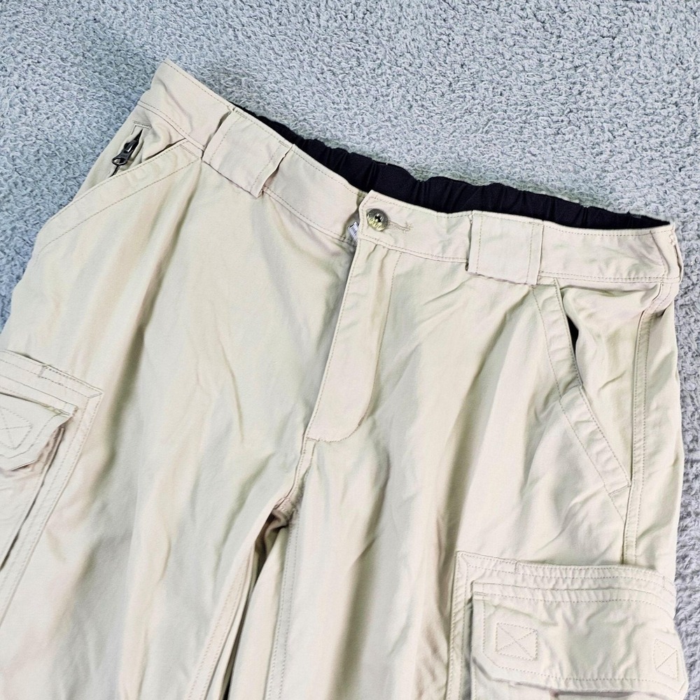Duluth Trading Co Pants Mens 36x30 Beige Nylon Cargo Elastic Waist Outdoor